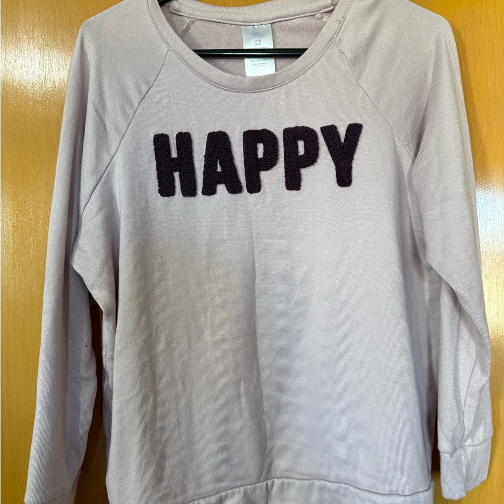 Secret Treasures Long Sleeve Tee - Cream with Black Text